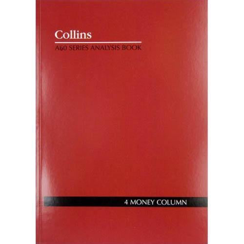 Collins Debden Collins A60 Series Account Book 4 Money Column 60 Leaf A4 Red