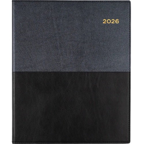 Collins Debden Collins Vanessa Quarto A4 Week To View 2026 Diary Black Calendar Planner