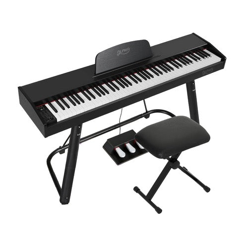 Alpha 88 Keys Electronic Piano Keyboard Digital Electric with Stand Stool Weighted